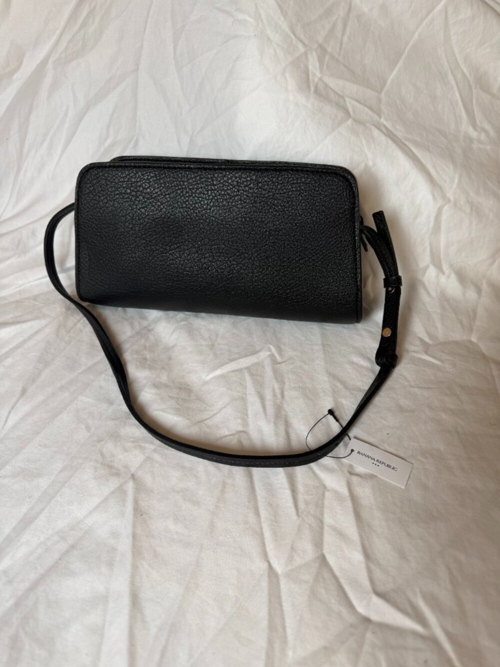 Banana Republic Vegan Leather Baguette Shoulder Bag - Black NWT